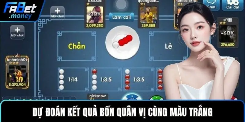 Dự đoán kết quả bốn quân vị cùng màu trắng